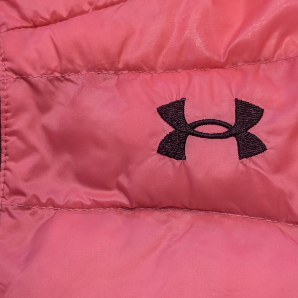 Under Armour Pink Kids Coral Puffer Jacket Loose Fit YMD/JM/M - Picture 3 of 10
